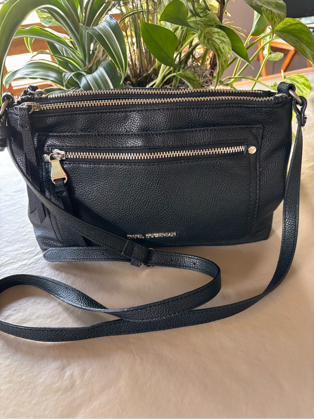 Dana Buckman Black Leather Crossbody Bag